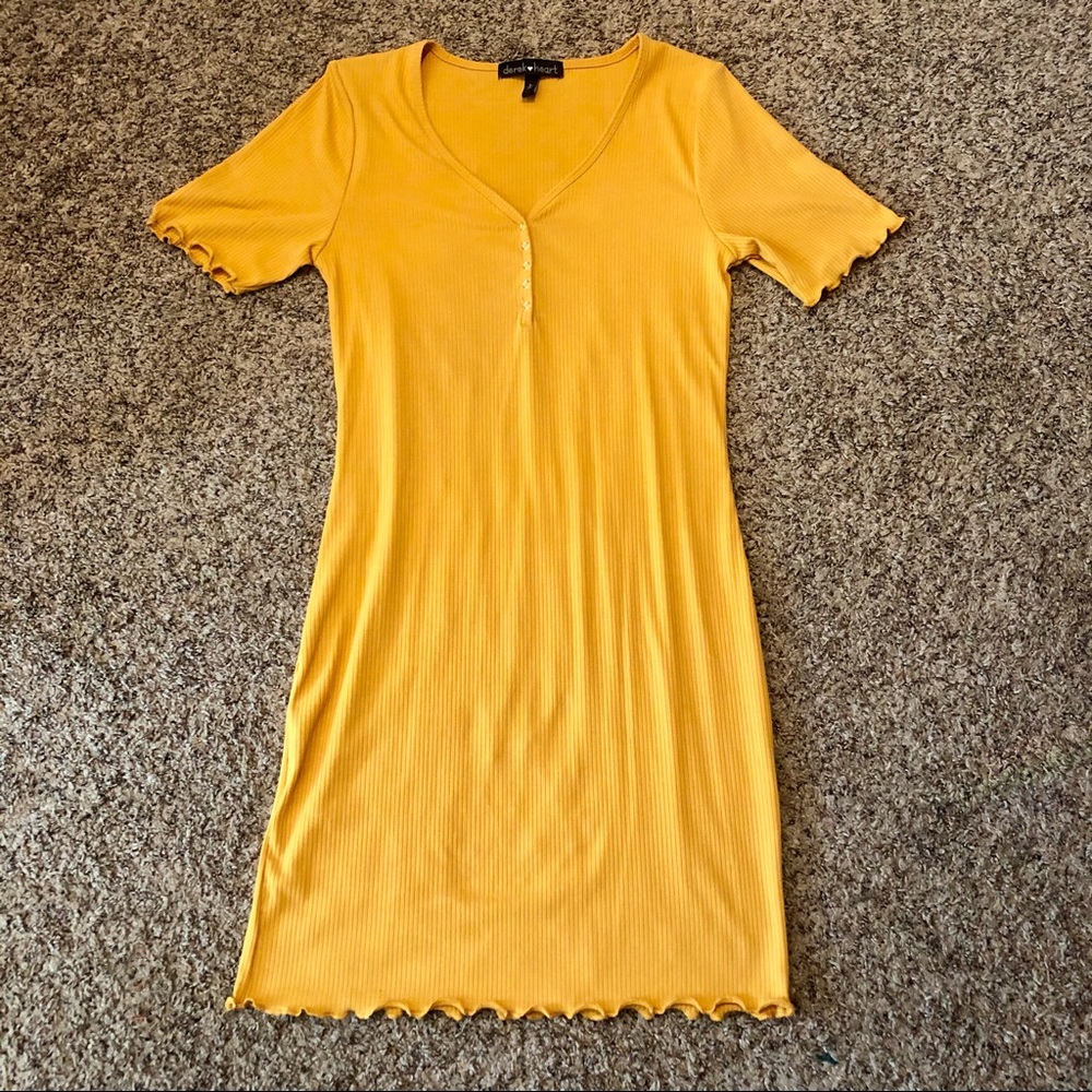 Derek Heart Ribbed Bodycon Mini Dress